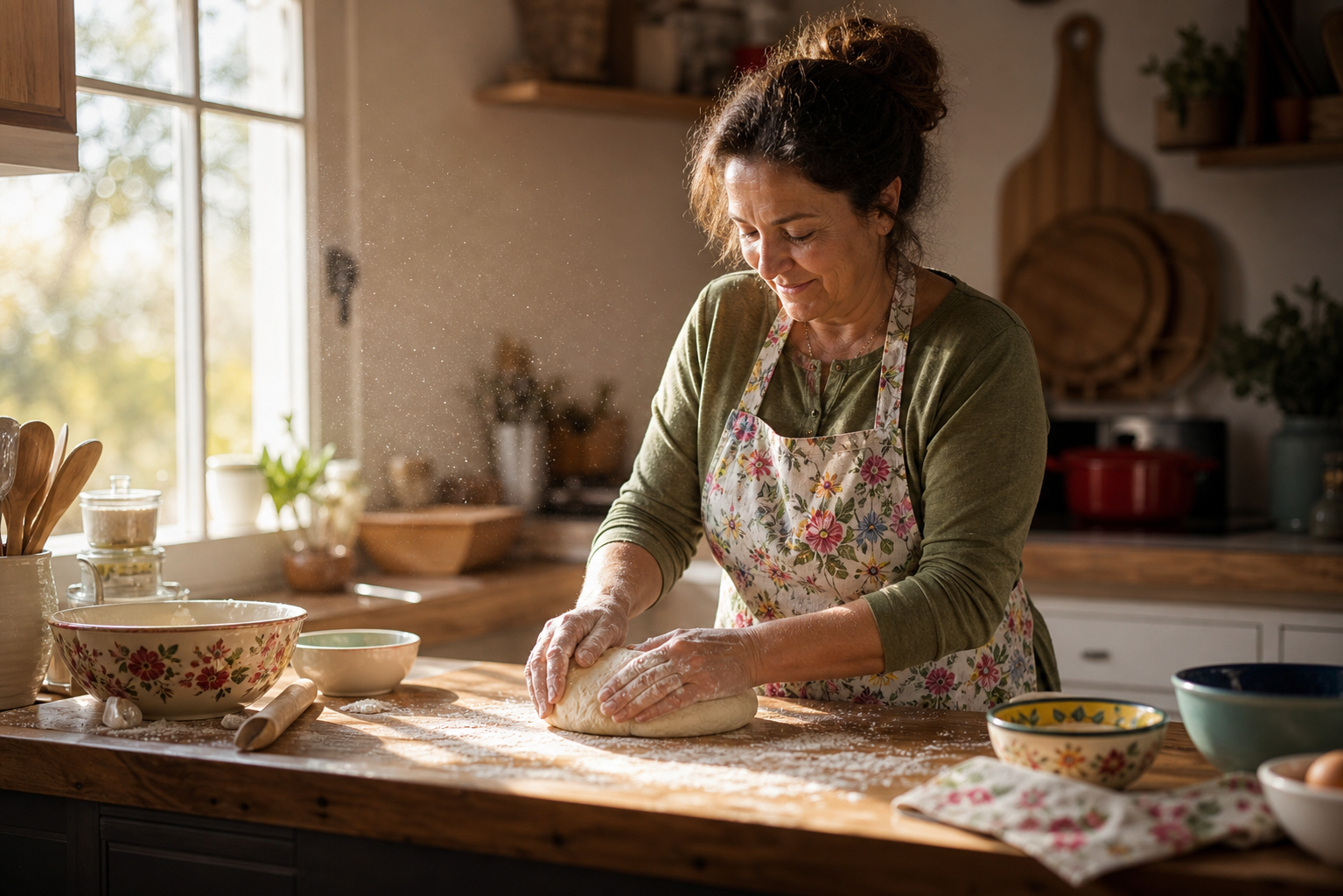 Baking Bread in a Wooden Oven
